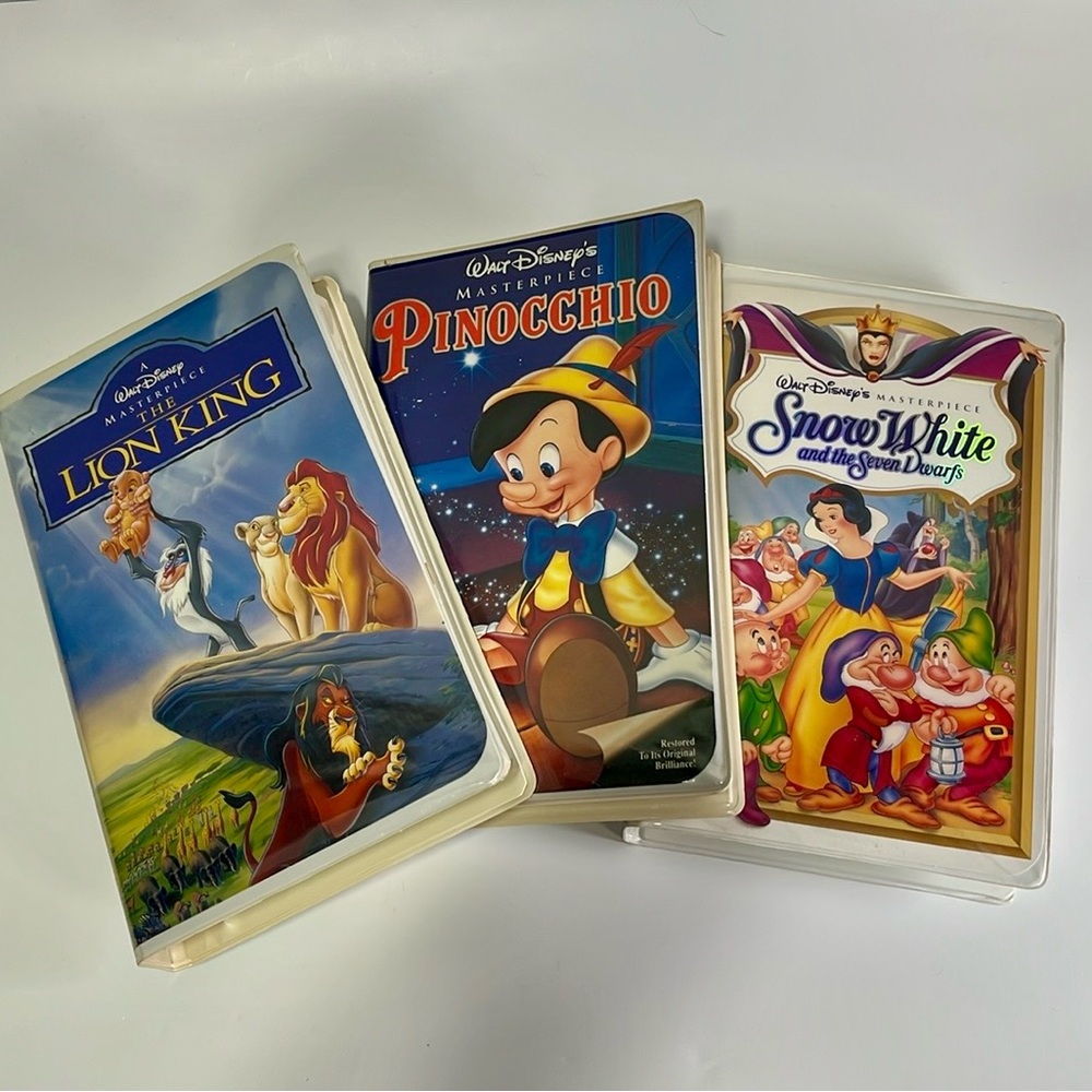 Disney Tri Pack‎ Masterpiece VHS Movies The Lion King/Pinocchio/Snow White